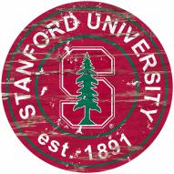 Stanford Cardinal Distressed Round Sign