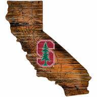 Stanford Cardinal Distressed State with Logo Sign
