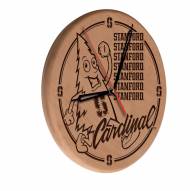 Stanford Cardinal Laser Engraved Wood Clock