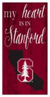 Stanford Cardinal My Heart State 6" x 12" Sign