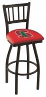 Stanford Cardinal Swivel Bar Stool with Jailhouse Style Back