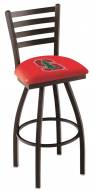 Stanford Cardinal Swivel Bar Stool with Ladder Style Back
