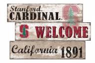 Stanford Cardinal Welcome 3 Plank Sign