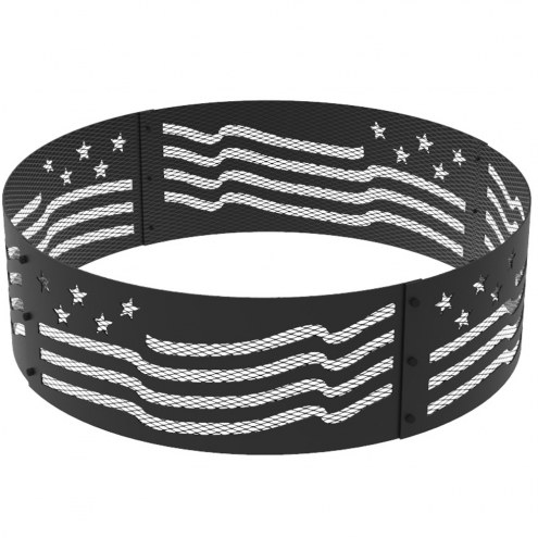 Stars & Stripes 36&quot; Round Steel Fire Ring