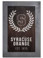 Syracuse Orange 11" x 19" Laurel Wreath Framed Sign