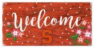 Syracuse Orange 6" x 12" Floral Welcome Sign