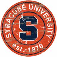 Syracuse Orange Distressed Round Sign