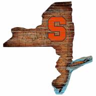 Syracuse Orange Distressed State with Logo Sign