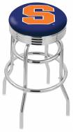 Syracuse Orange Double Ring Swivel Barstool with Ribbed Accent Ring