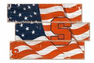 Syracuse Orange Flag 3 Plank Sign