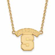 Syracuse Orange NCAA Sterling Silver Gold Plated Large Pendant Necklace