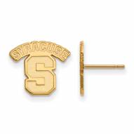 Syracuse Orange NCAA Sterling Silver Gold Plated Small Post Earrings