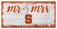 Syracuse Orange Script Mr. & Mrs. Sign