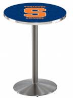 Syracuse Orange Stainless Steel Bar Table with Round Base