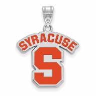 Syracuse Orange Sterling Silver Small Enameled Pendant