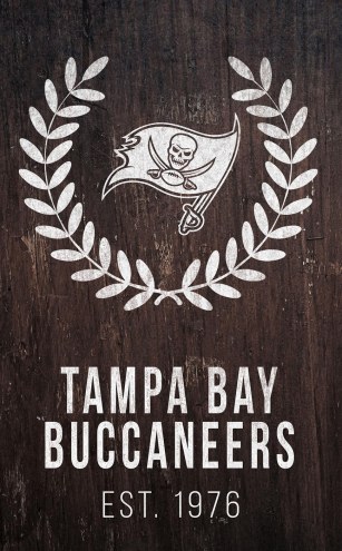 Tampa Bay Buccaneers 11&quot; x 19&quot; Laurel Wreath Sign