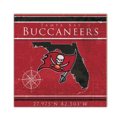 Tampa Bay Buccaneers Coordinates 10&quot; x 10&quot; Sign