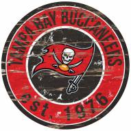 Tampa Bay Buccaneers Distressed Round Sign