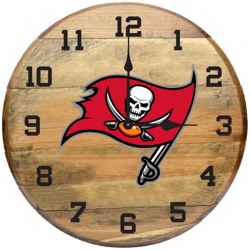 Tampa Bay Buccaneers Oak Barrel Clock