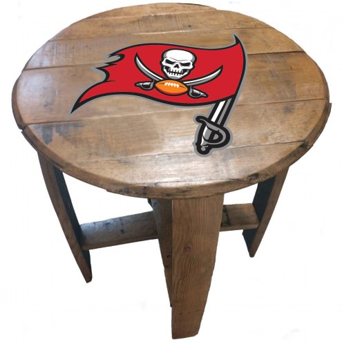 Tampa Bay Buccaneers Oak Barrel Table