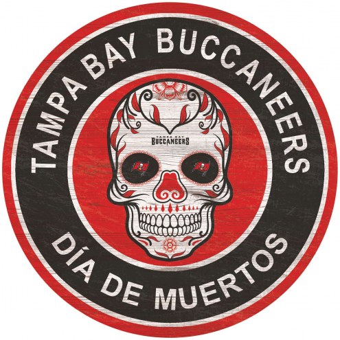 Tampa Bay Buccaneers Sugar Skull 12&quot; Circle Sign