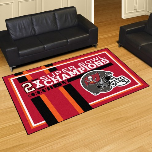 Tampa Bay Buccaneers Super Bowl LV Champions Dynasty 5' x 8' Area Rug