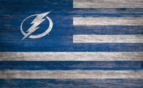Tampa Bay Lightning 11&quot; x 19&quot; Distressed Flag Sign
