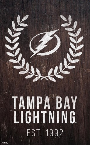 Tampa Bay Lightning 11&quot; x 19&quot; Laurel Wreath Sign