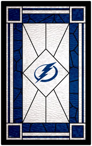 Tampa Bay Lightning 11&quot; x 19&quot; Stained Glass Sign