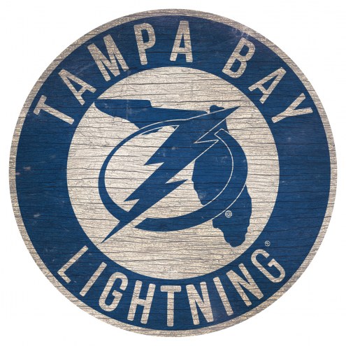 Tampa Bay Lightning 12&quot; Circle with State Sign