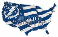 Tampa Bay Lightning 15" USA Flag Cutout Sign