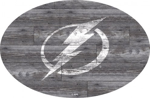 Tampa Bay Lightning 46&quot; Distressed Wood Oval Sign