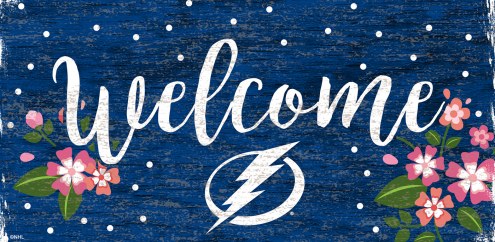 Tampa Bay Lightning 6&quot; x 12&quot; Floral Welcome Sign