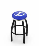 Tampa Bay Lightning Black Swivel Barstool with Chrome Accent Ring