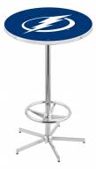 Tampa Bay Lightning Chrome Bar Table with Foot Ring