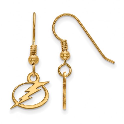 Tampa Bay Lightning Sterling Silver Gold Plated Extra Small Dangle Earrings