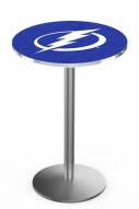 Tampa Bay Lightning Stainless Steel Bar Table with Round Base
