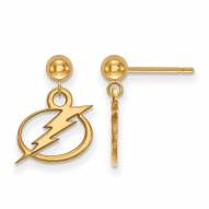 Tampa Bay Lightning Sterling Silver Gold Plated Dangle Ball Earrings