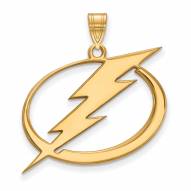 Tampa Bay Lightning Sterling Silver Gold Plated Extra Large Pendant