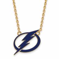 Tampa Bay Lightning Sterling Silver Gold Plated Large Pendant Necklace