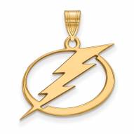 Tampa Bay Lightning Sterling Silver Gold Plated Large Pendant