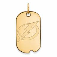 Tampa Bay Lightning Sterling Silver Gold Plated Small Dog Tag