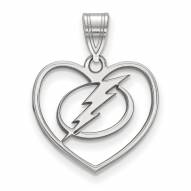 Tampa Bay Lightning Sterling Silver Heart Pendant