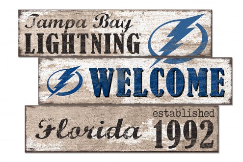 Tampa Bay Lightning Welcome 3 Plank Sign