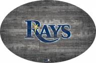 Tampa Bay Rays 46" Distressed Wood Oval Sign