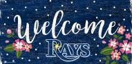 Tampa Bay Rays 6" x 12" Floral Welcome Sign