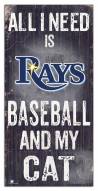 Tampa Bay Rays 6" x 12" Football & My Cat Sign