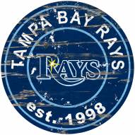Tampa Bay Rays Distressed Round Sign