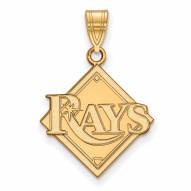 Tampa Bay Rays MLB Sterling Silver Gold Plated Large Pendant