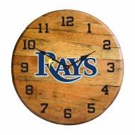 Tampa Bay Rays Oak Barrel Clock